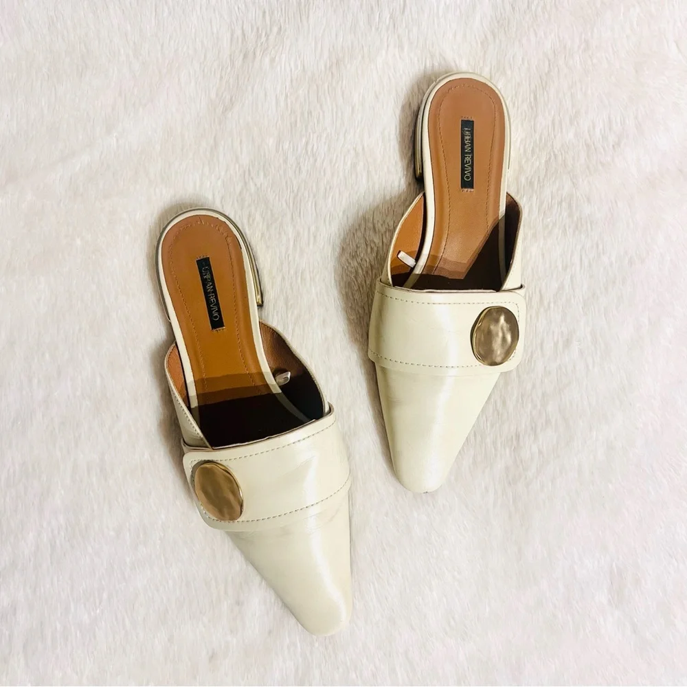 Anthropologie Leather Mules Slippers